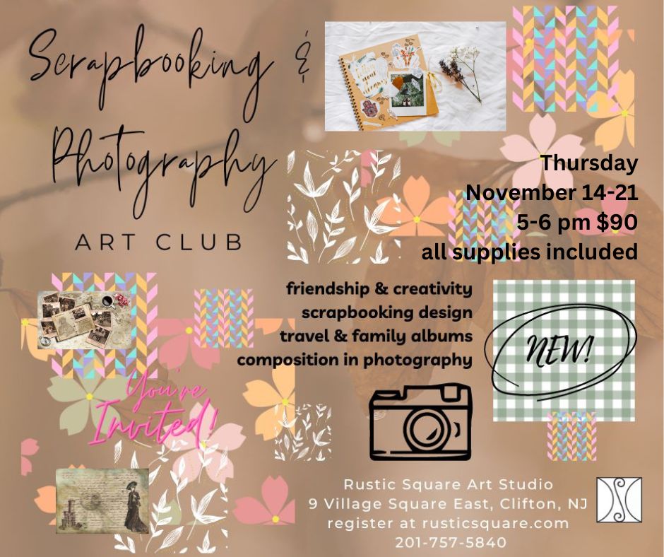 Scrapbooking & Photography Art Club for Teenagers - Thursdays, November 14-21, 5:00-6:00 pm, $60