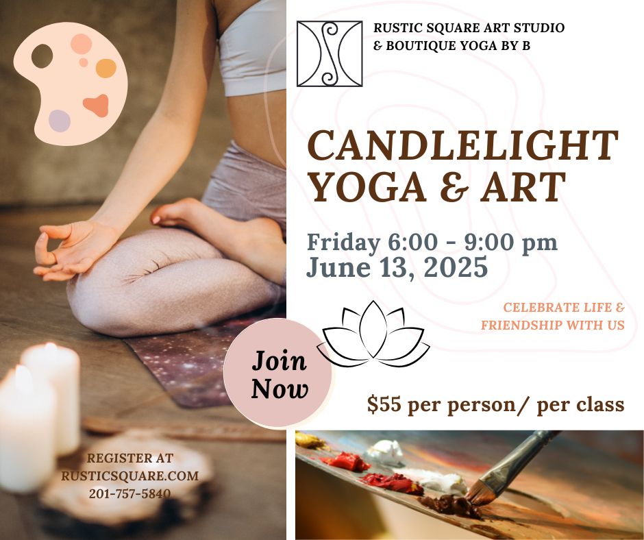 Candlelight Yoga and Art for adults - Friday, June 13 2025, 6:00-9:00 pm, $55