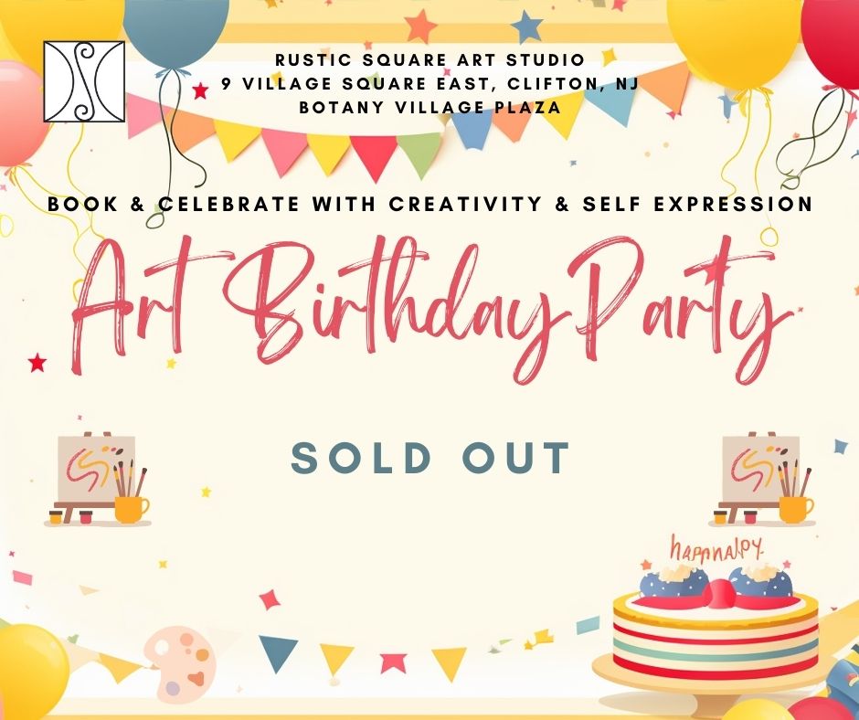 Art Birthday Party for Kids - Saturday, April 18, 2026, 3-5 pm, $120 deposit