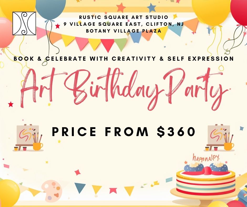 Art Birthday Party for Kids - Saturday, April 11, 2026, 3-5 pm, $120 deposit