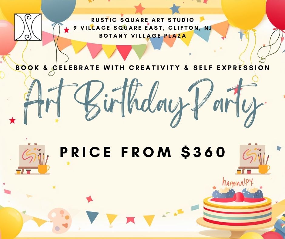 Art Birthday Party for Kids - Saturday, April 25, 2026, 3-5 pm, $120 deposit