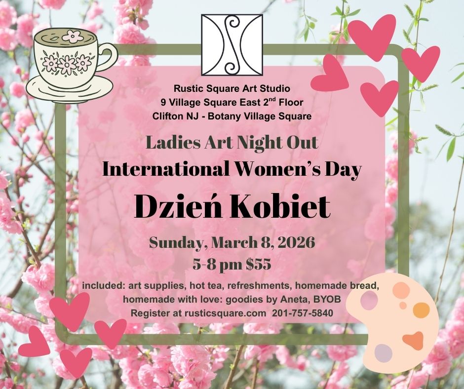 International Women's Day - Ladies Art Night Out, Sunday, March 8, 2026, 5-8 pm, $55 per person