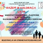 Razem w kolorach lata, warsztaty sensoryczno-plastyczne dla najmłodszych Dzieci z Rodzicami (in Polish) - Saturday, June 13, 2026, 11am- 12:30pm, $35 (child+adult)